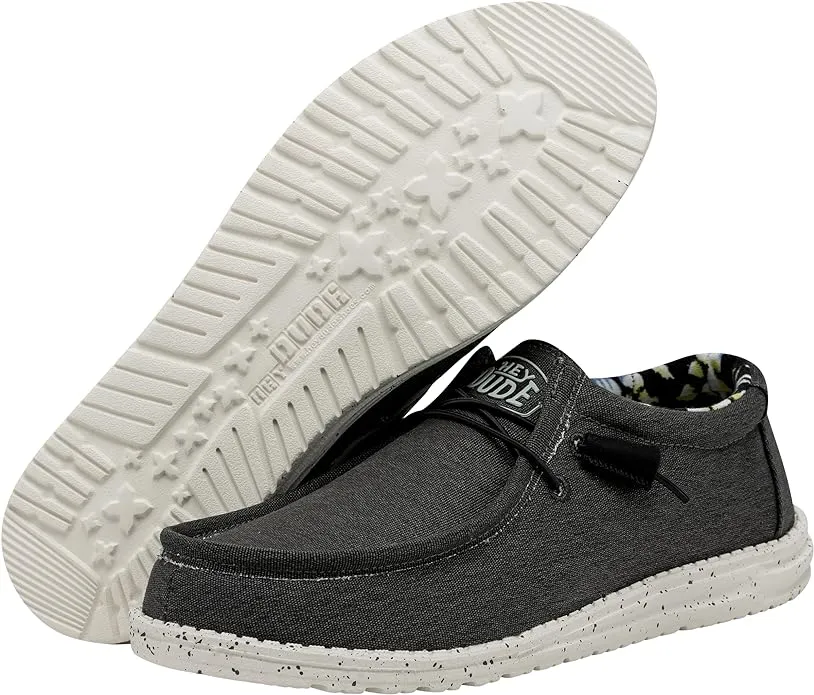 110384900 Hey Dude Men's Wally Stretch Shoes Black 9 - Like New