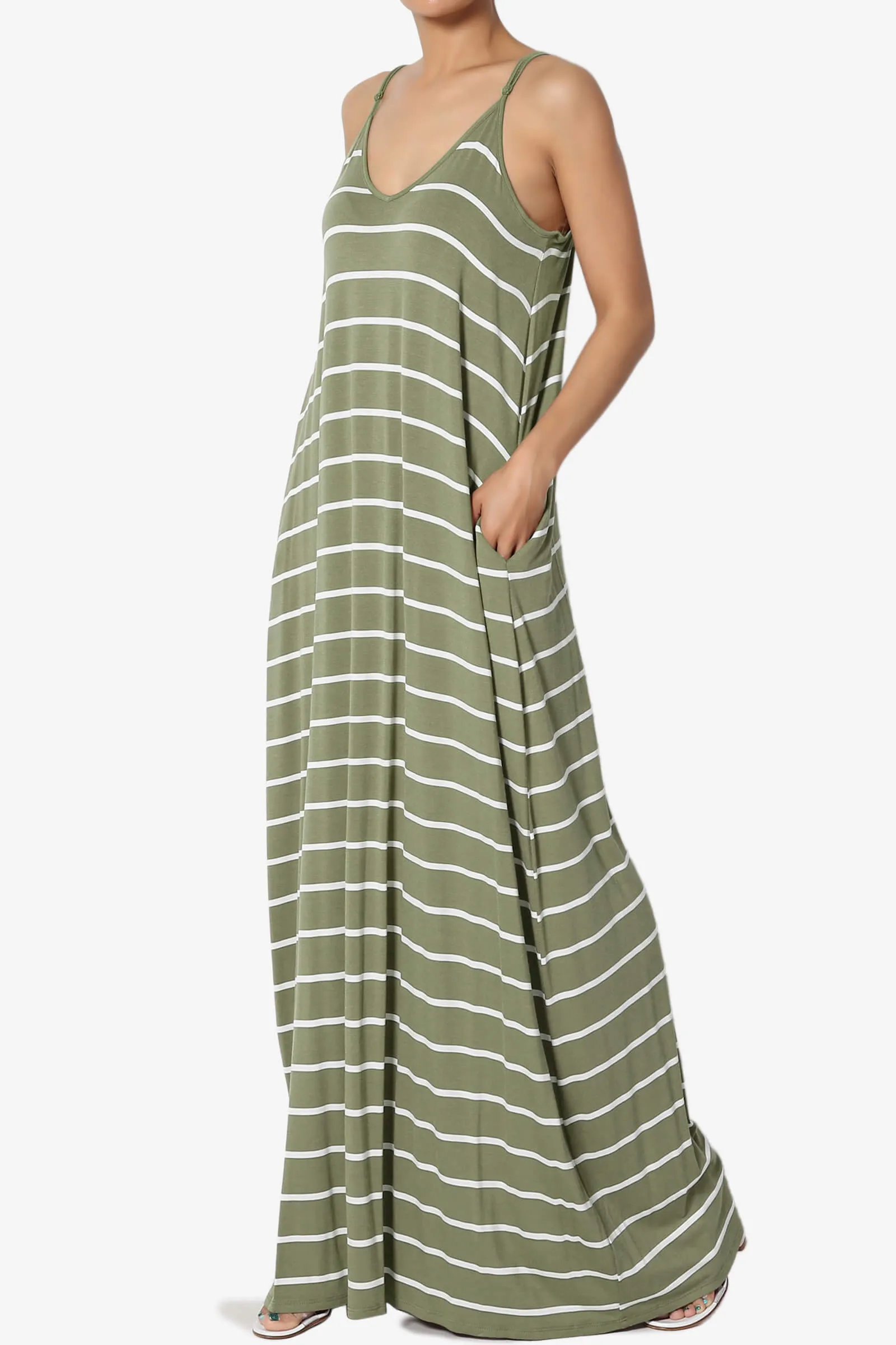 Adilette Striped Cami Maxi Dress