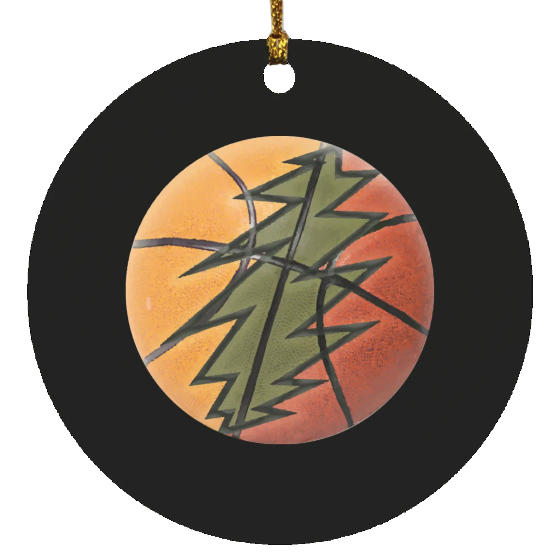 Basketball Bolt - MDF Circle Ornament