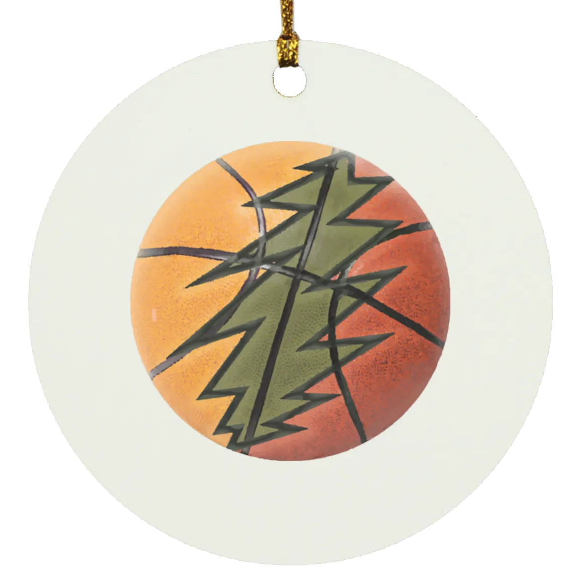 Basketball Bolt - MDF Circle Ornament