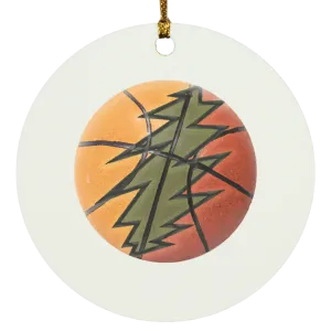 Basketball Bolt - MDF Circle Ornament