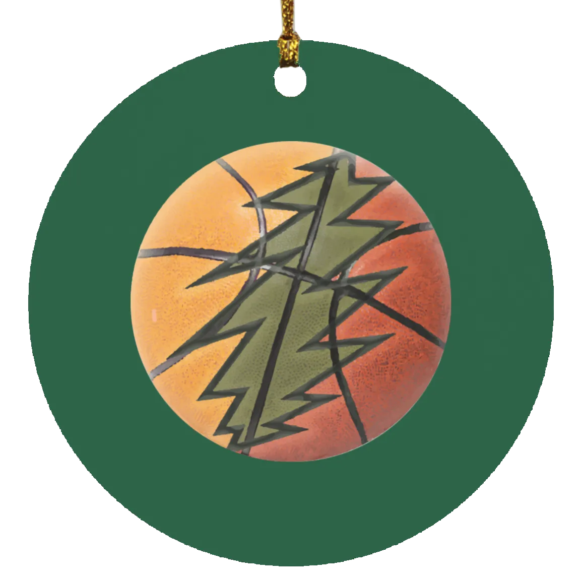 Basketball Bolt - MDF Circle Ornament