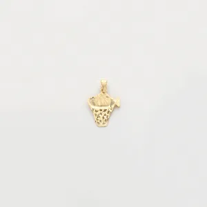 Basketball Hoops Diamond Cut Pendant (14K)