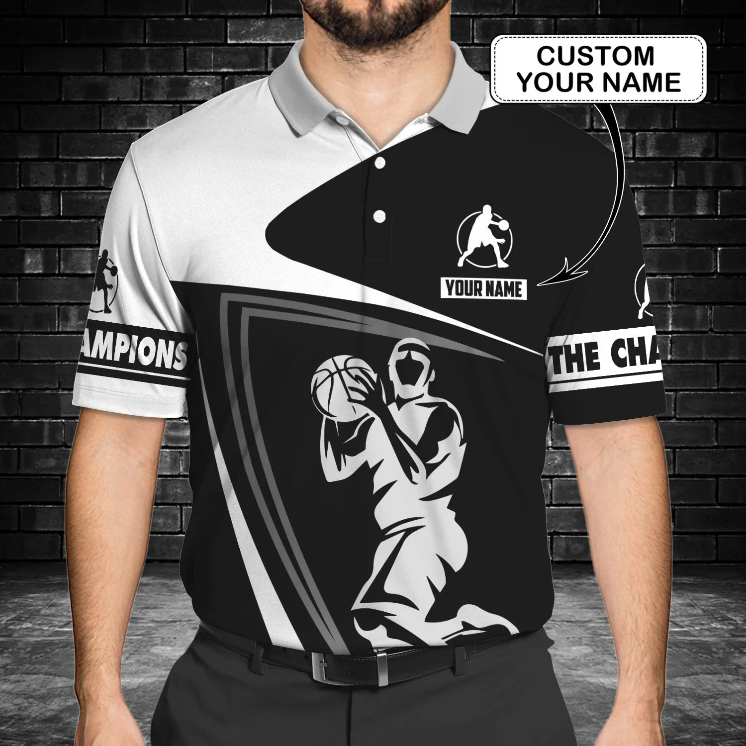 Basketball - Personalized Name 3D Polo Shirt -TD96-237