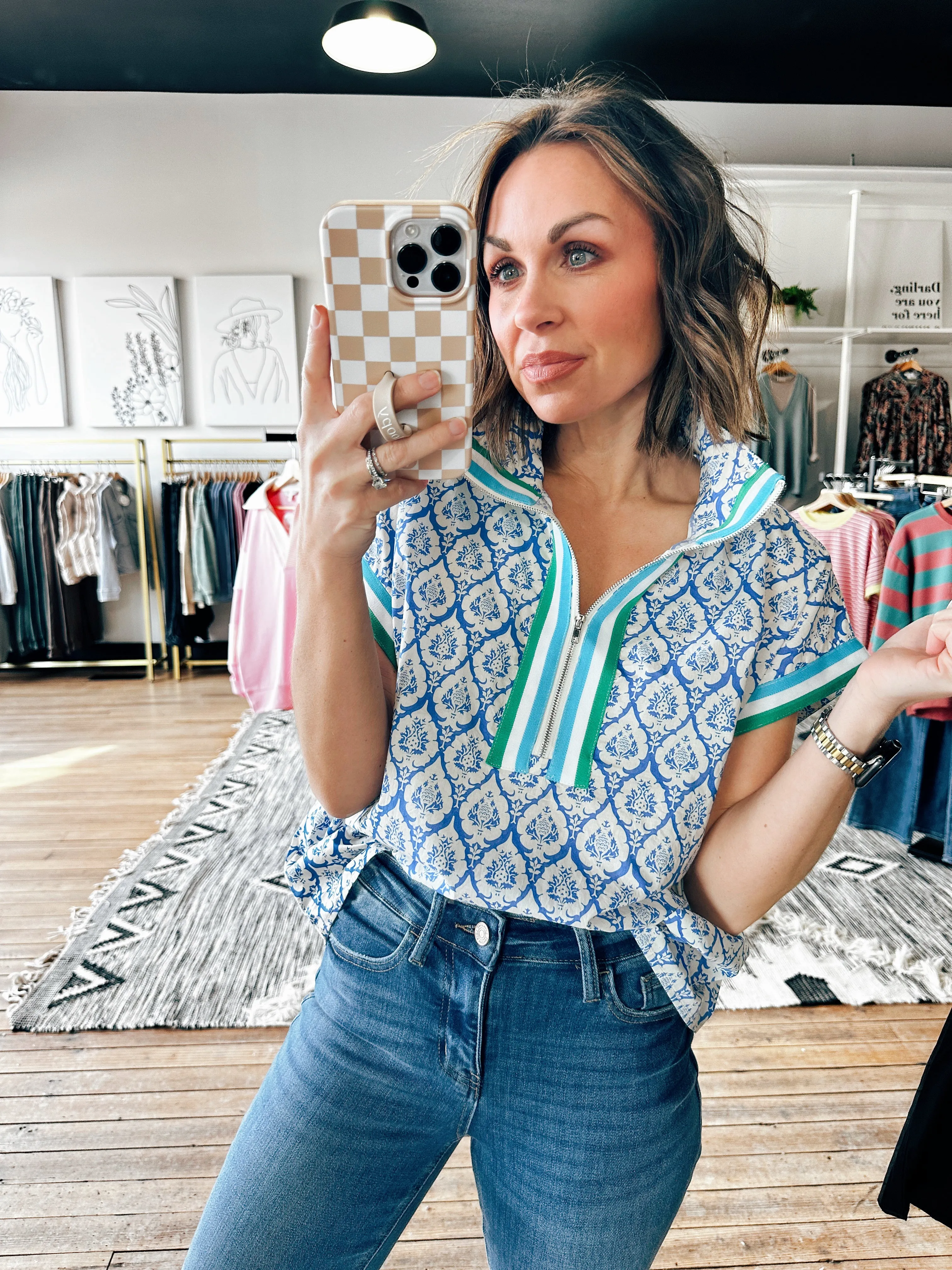 Belinda Blue Top
