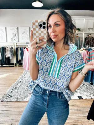 Belinda Blue Top