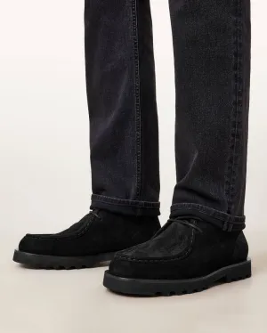 Black Suede Leather Gabrovo Chukka Lace Up Boots With Sneakers Sole - Chukka Boots