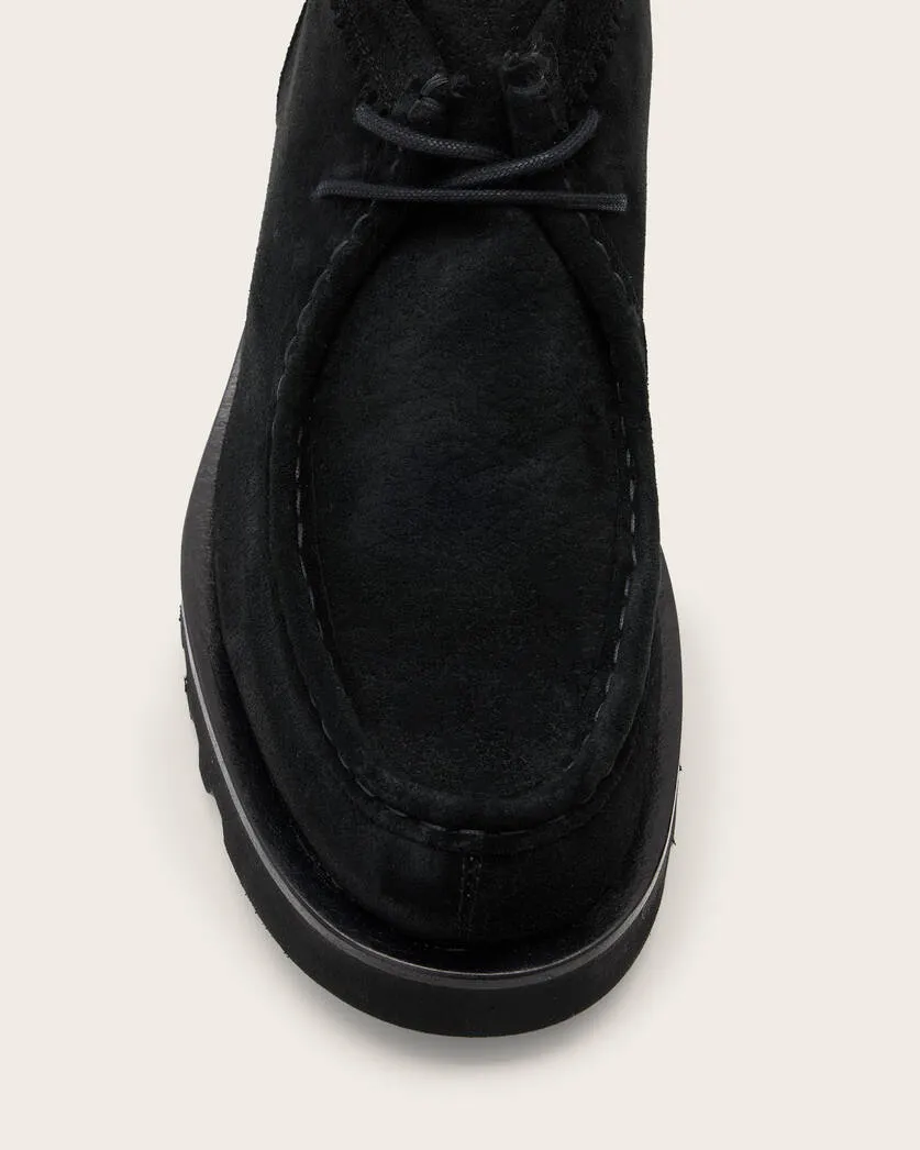 Black Suede Leather Gabrovo Chukka Lace Up Boots With Sneakers Sole - Chukka Boots
