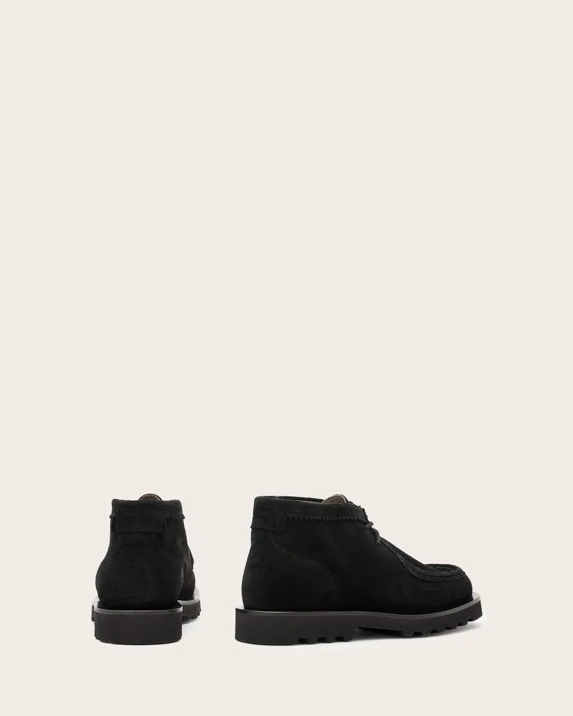 Black Suede Leather Gabrovo Chukka Lace Up Boots With Sneakers Sole - Chukka Boots