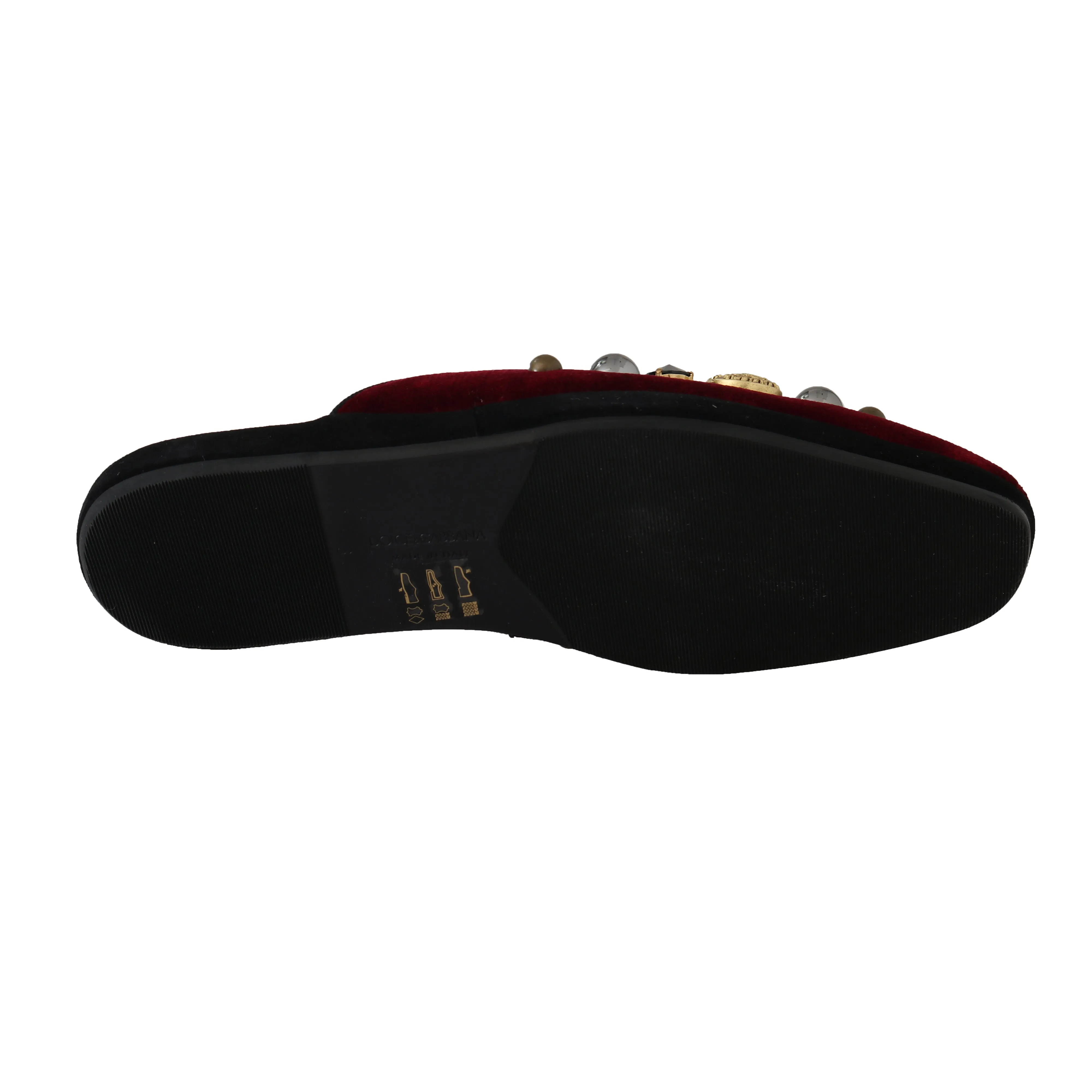 Bordeaux Velvet Crystal Slides Slippers