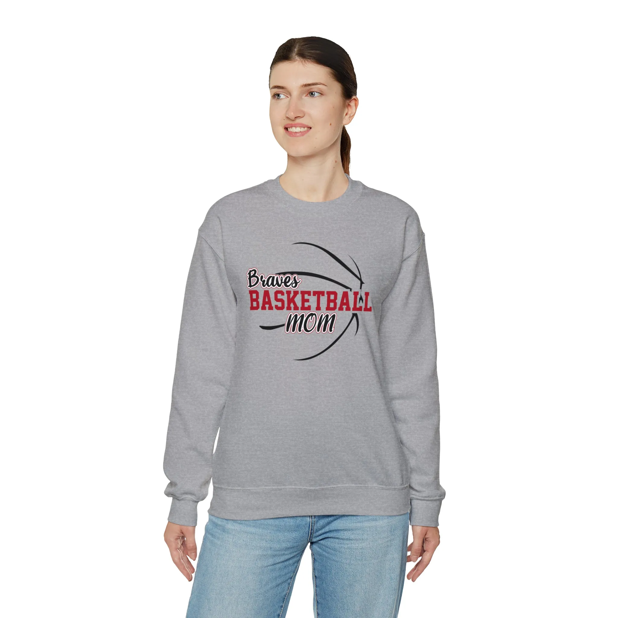 Braves Basketball Mom Unisex Heavy Blend™ Crewneck Sweatshirt