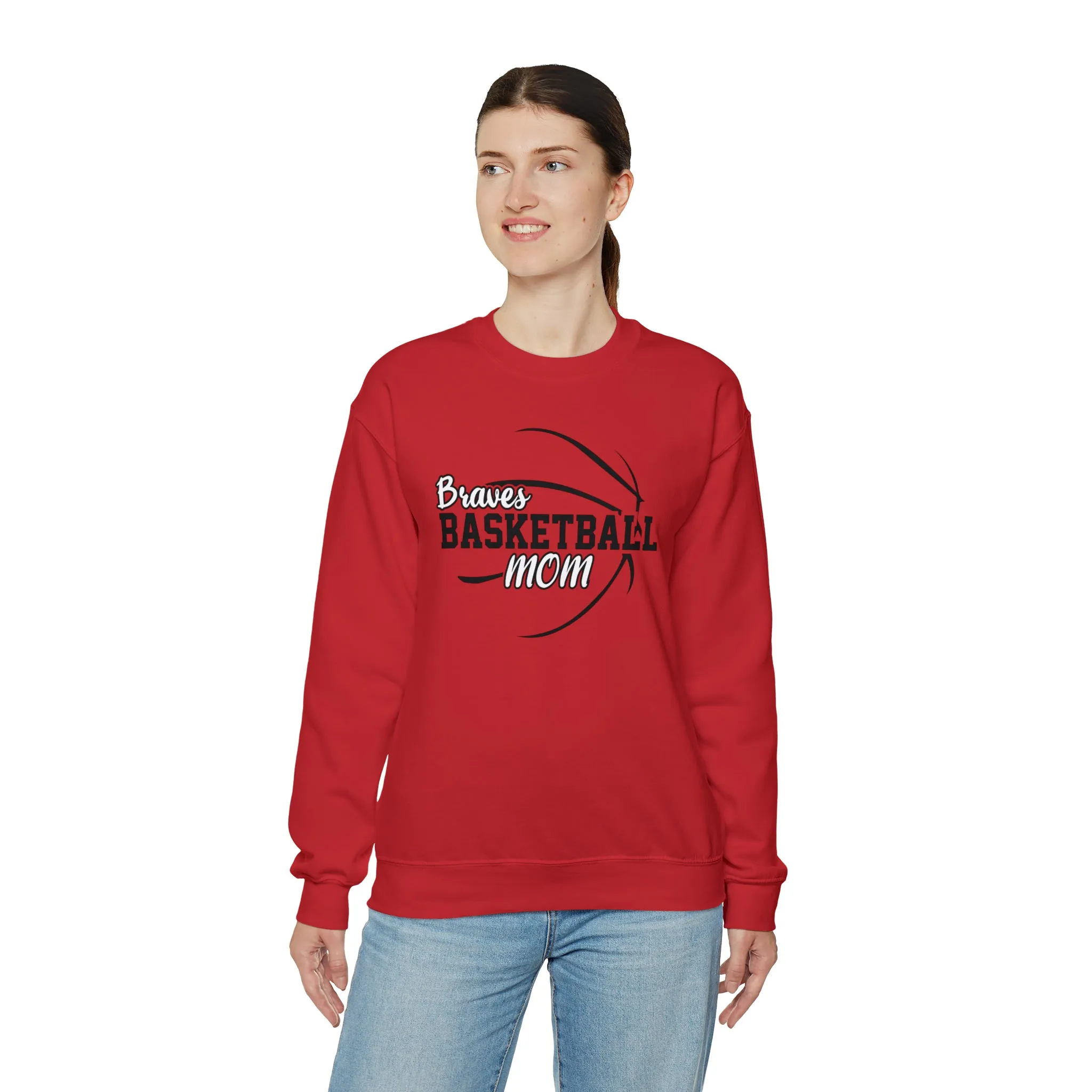 Braves Basketball Mom Unisex Heavy Blend™ Crewneck Sweatshirt