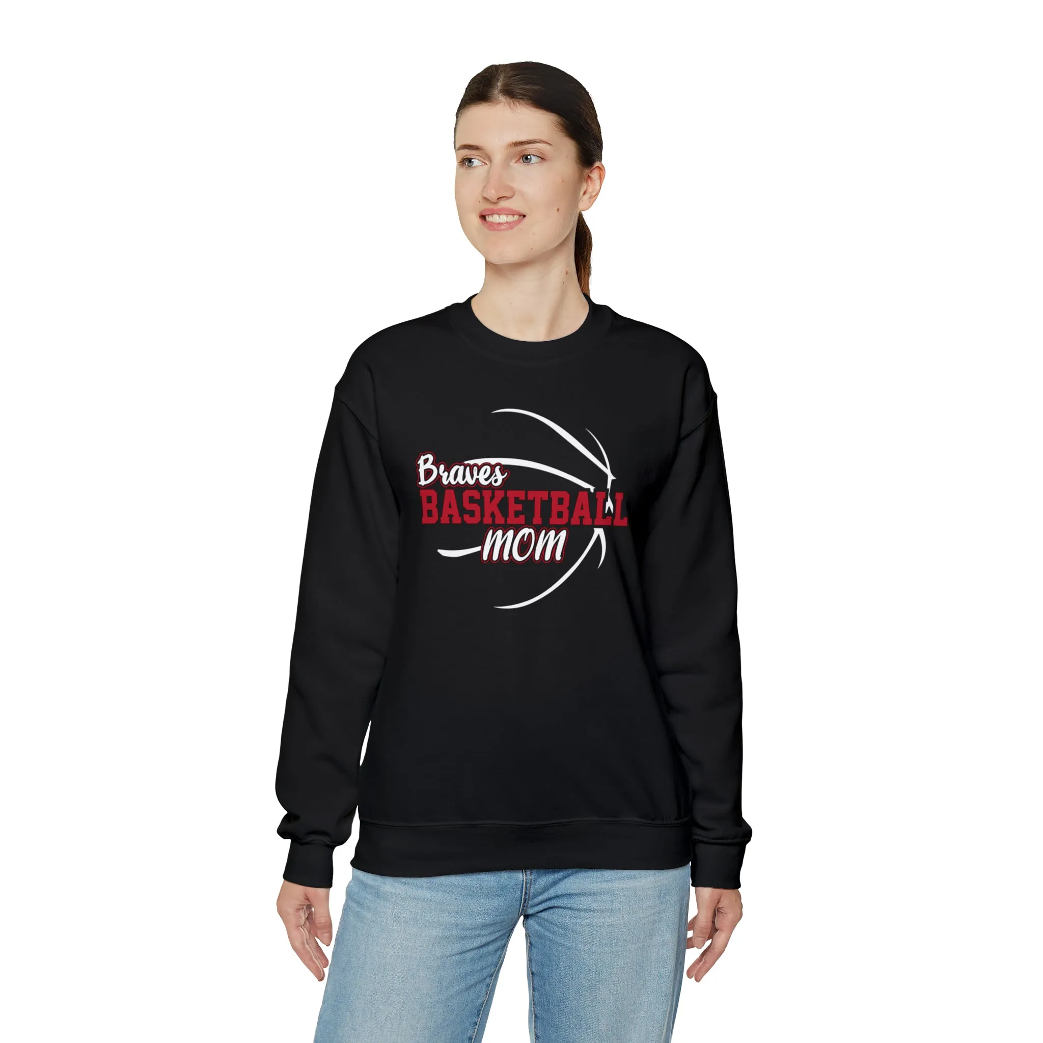 Braves Basketball Mom Unisex Heavy Blend™ Crewneck Sweatshirt