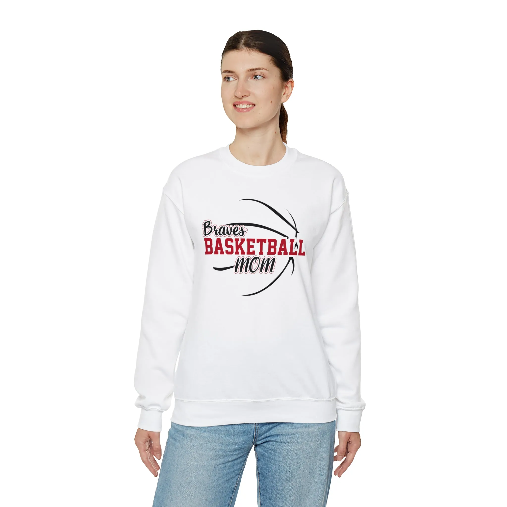 Braves Basketball Mom Unisex Heavy Blend™ Crewneck Sweatshirt