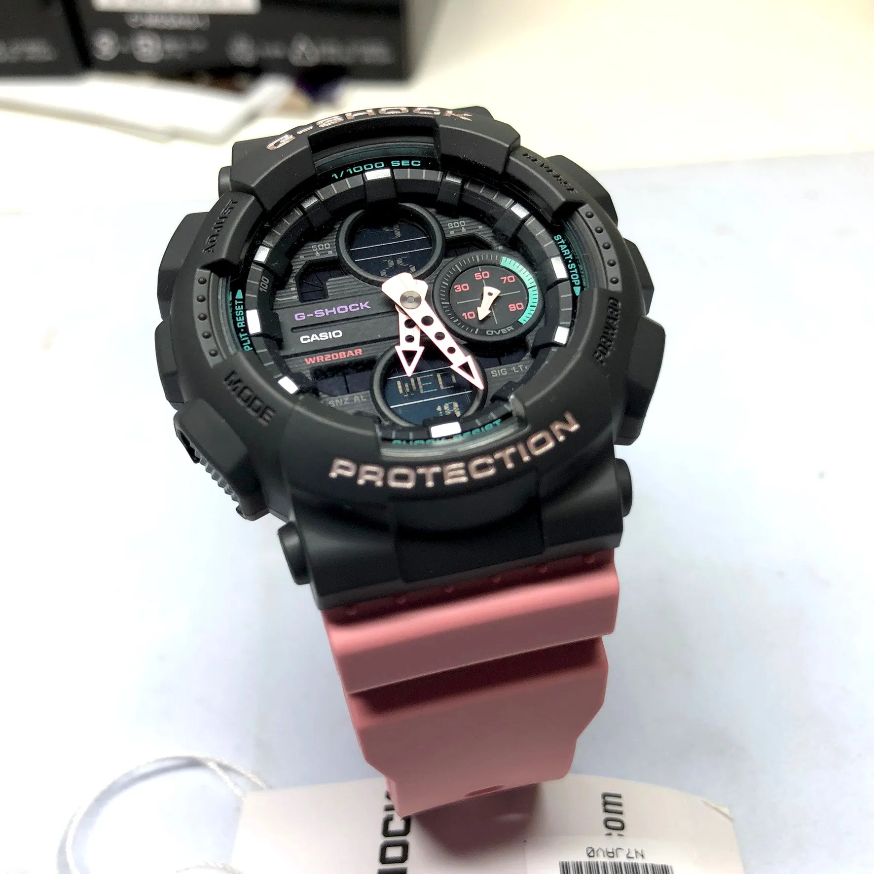 Casio G-Shock GMAS140-4A Peach Pink Womens Watch 90's Colors