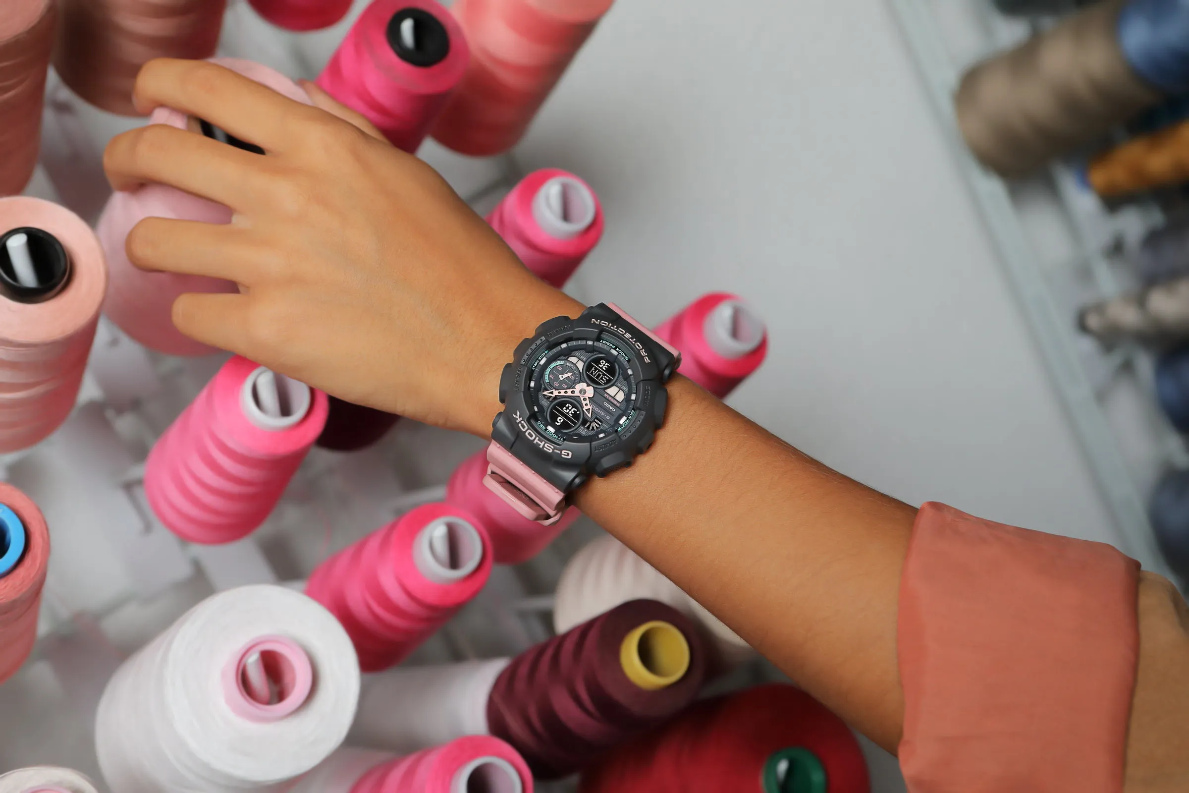 Casio G-Shock GMAS140-4A Peach Pink Womens Watch 90's Colors