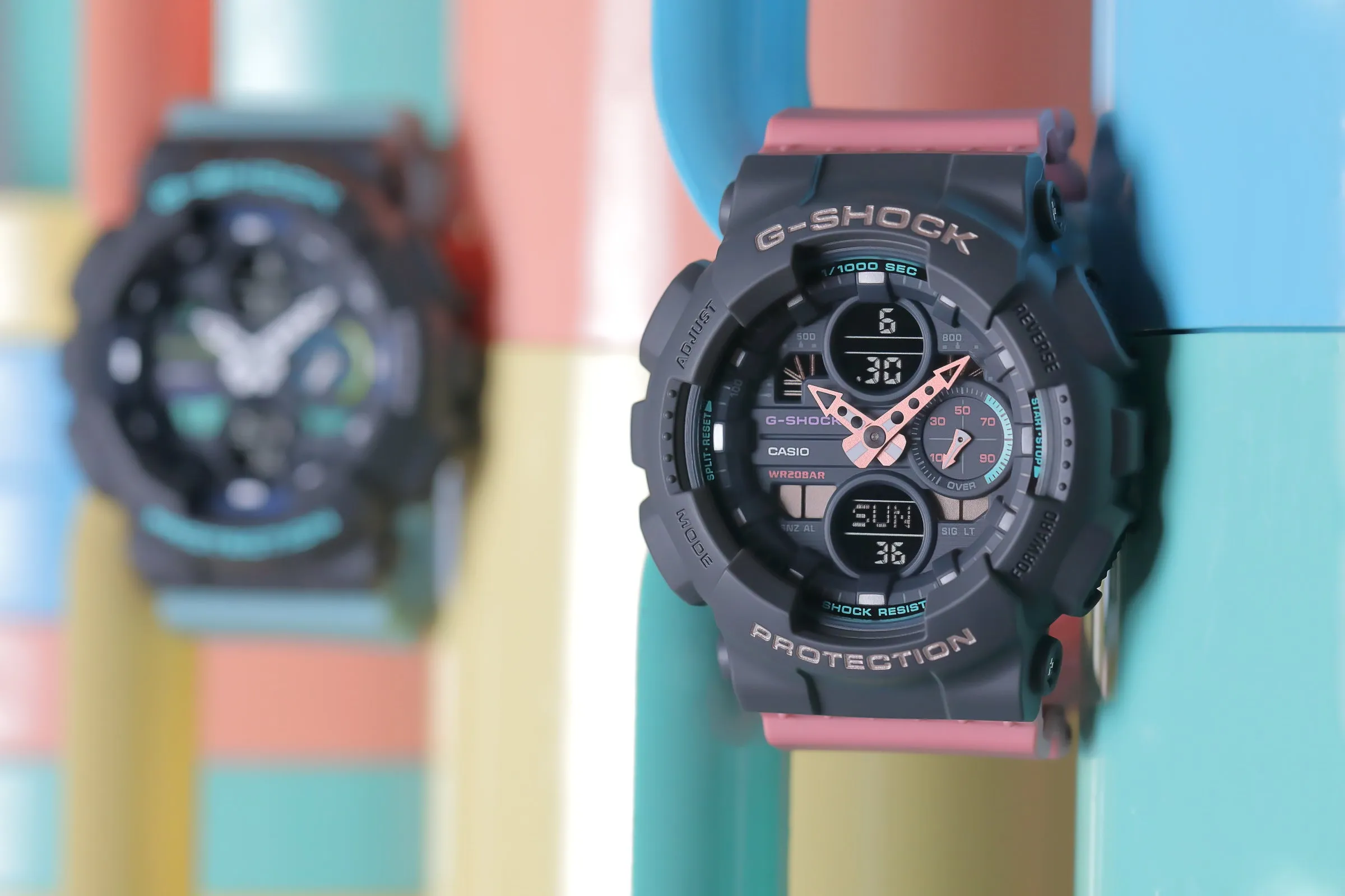 Casio G-Shock GMAS140-4A Peach Pink Womens Watch 90's Colors
