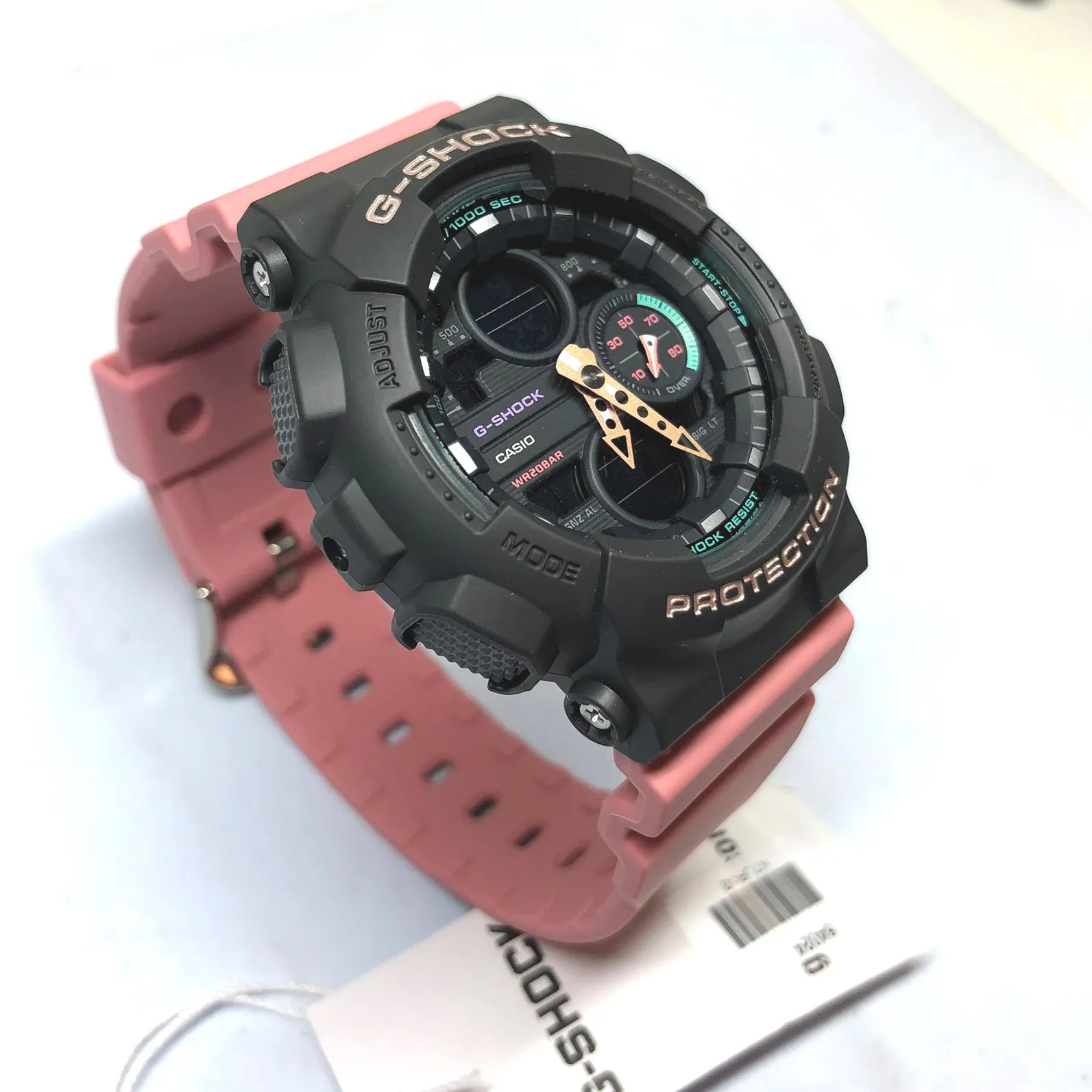 Casio G-Shock GMAS140-4A Peach Pink Womens Watch 90's Colors
