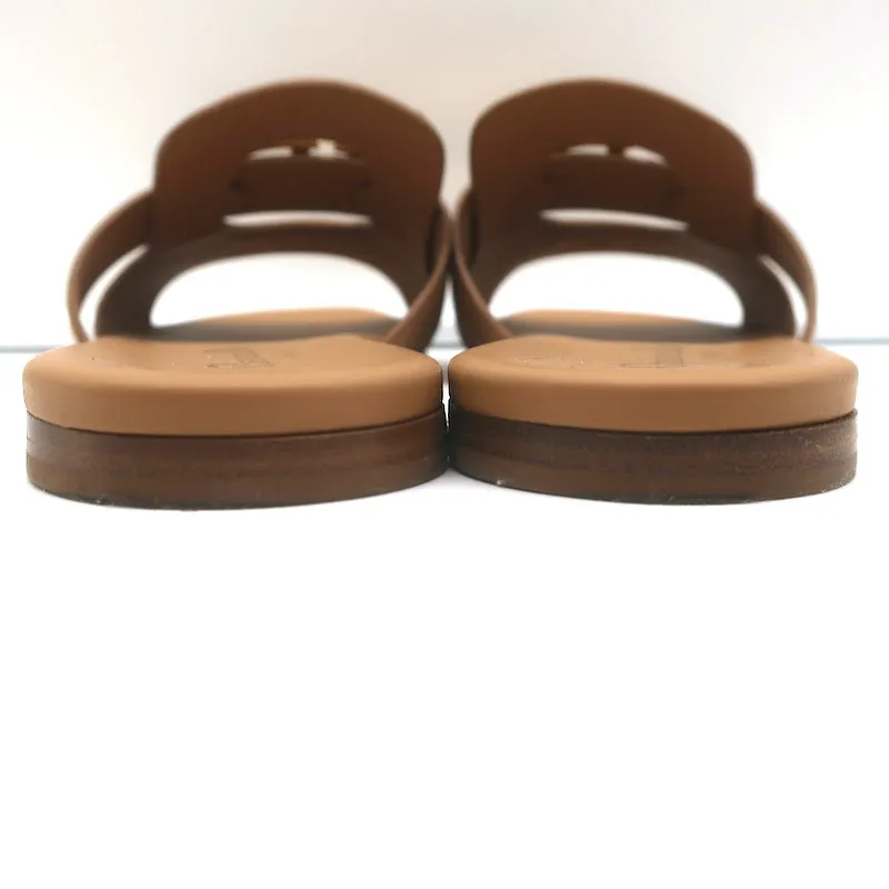 Christian Dior 30 Montaigne Flat Slide Sandals Camel Leather Size 39