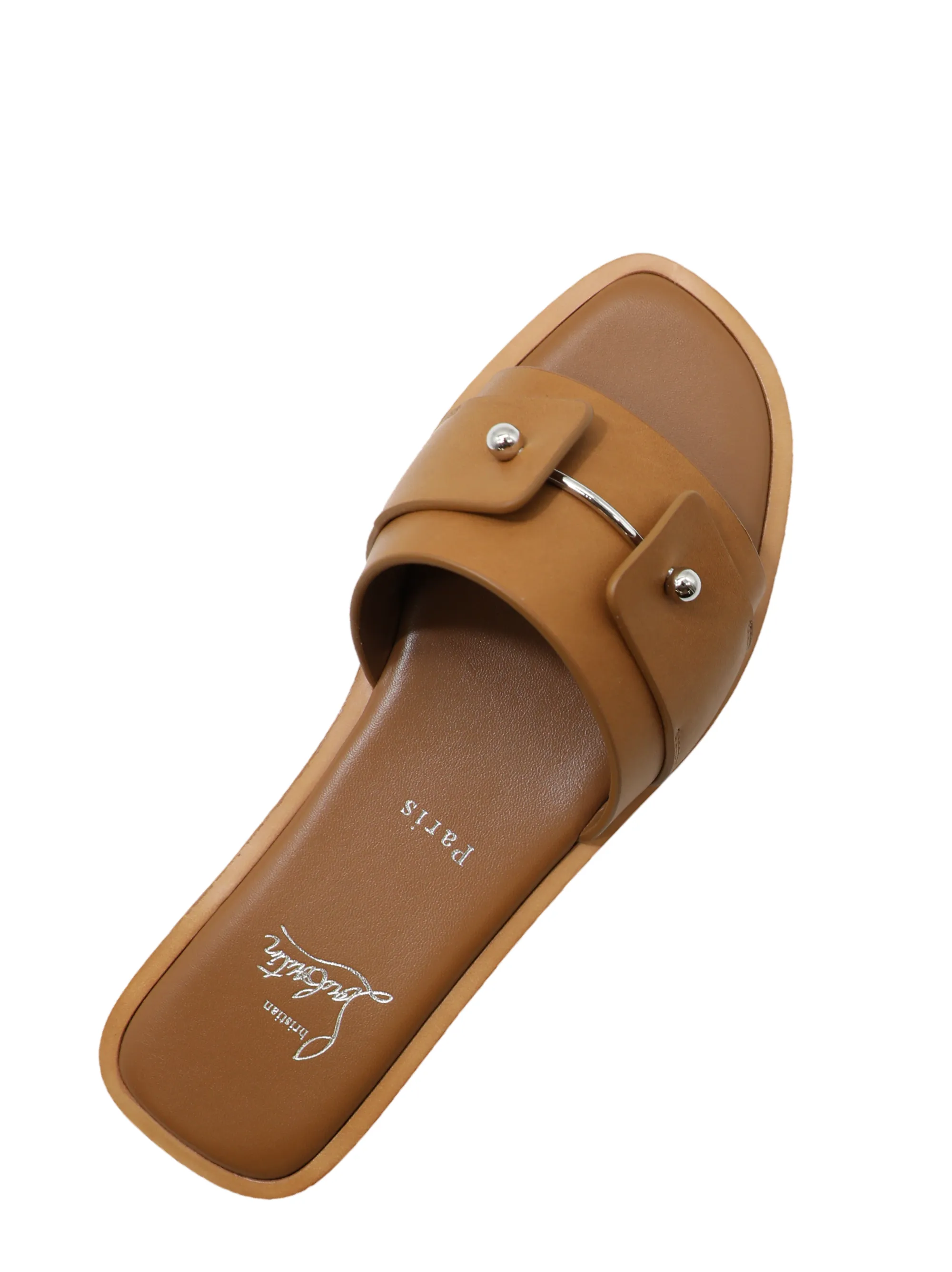 Christian Louboutin Chambelimule Donna Flat Calf in Terra | In-Store Only