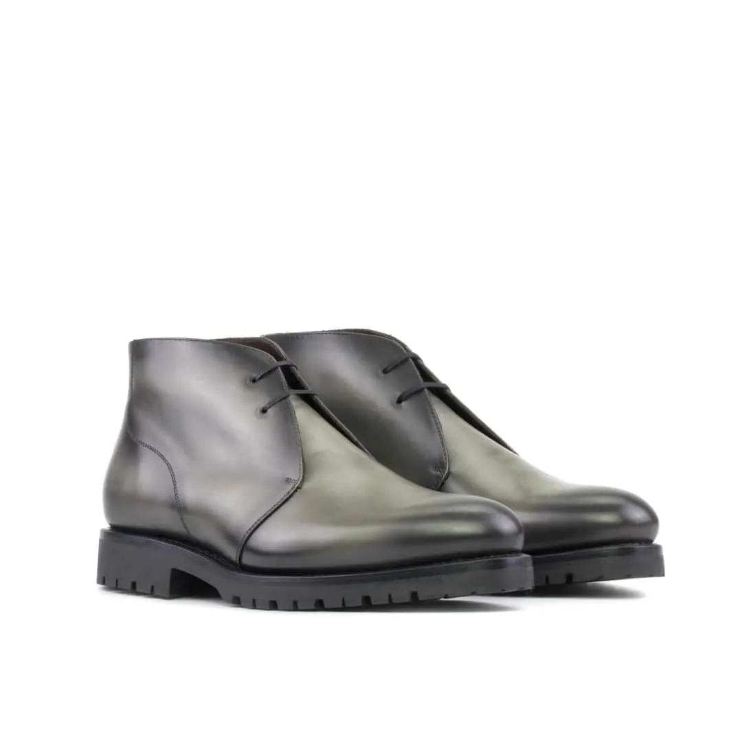 Chukka Boots en cuir gris - Semelles Commando