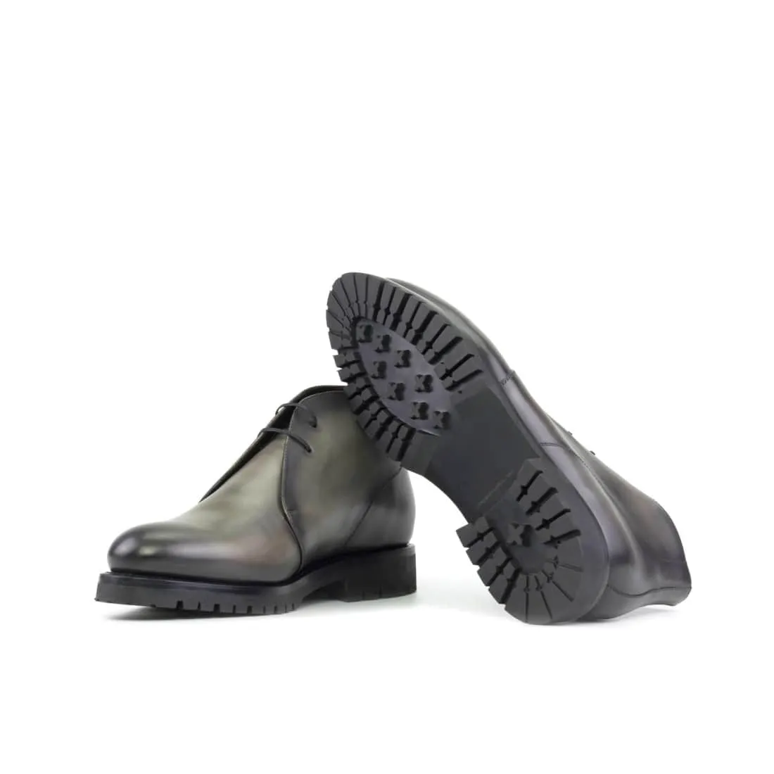 Chukka Boots en cuir gris - Semelles Commando