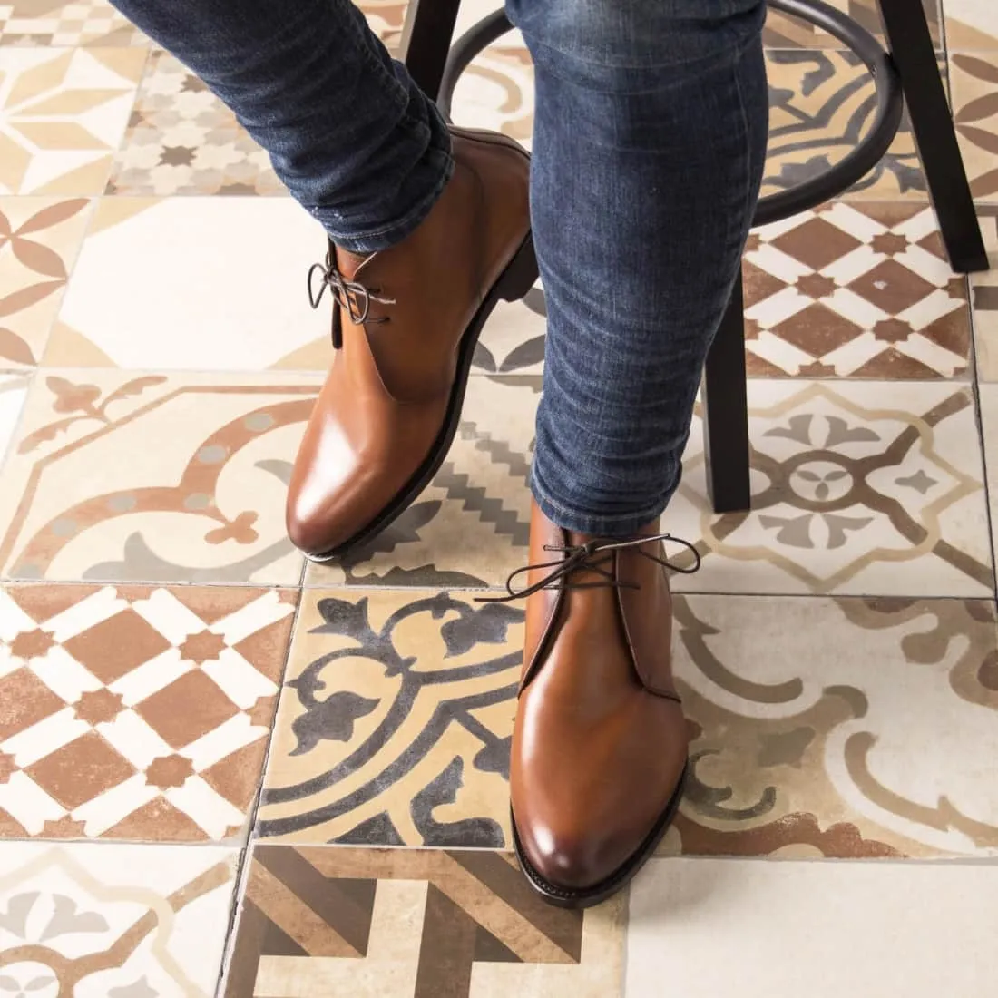 Chukka Boots en cuir marron clair