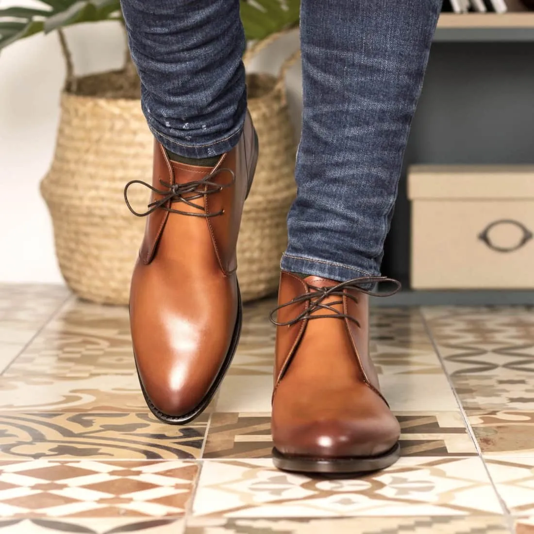 Chukka Boots en cuir marron clair
