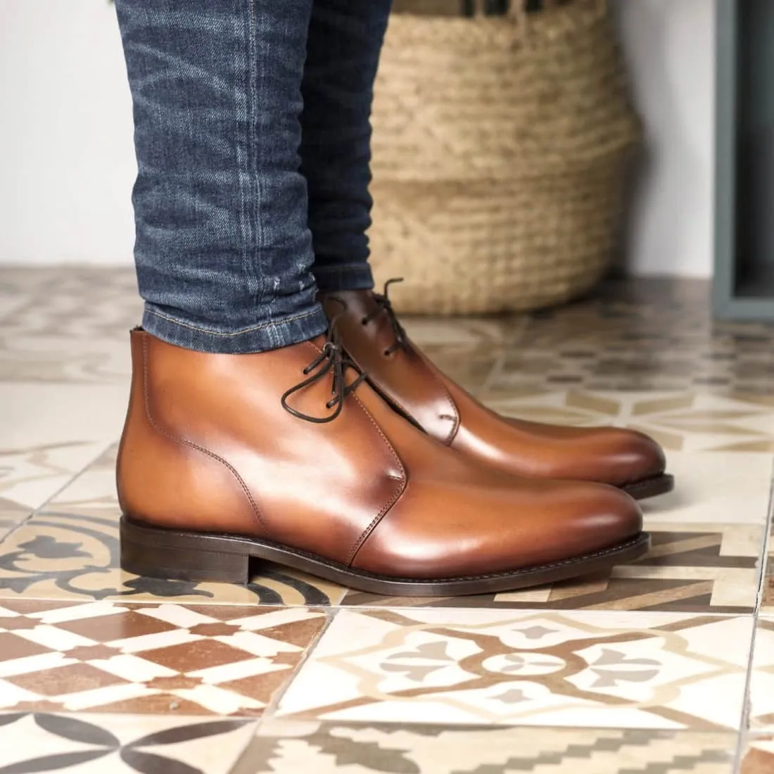 Chukka Boots en cuir marron clair
