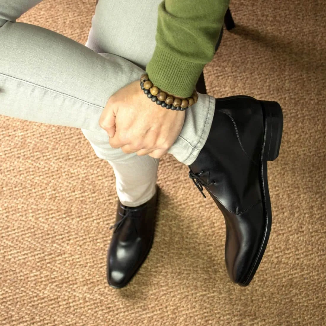 Chukka Boots en cuir noir