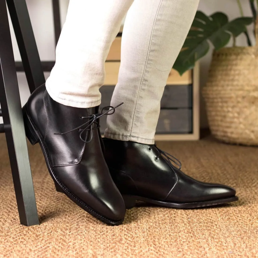 Chukka Boots en cuir noir