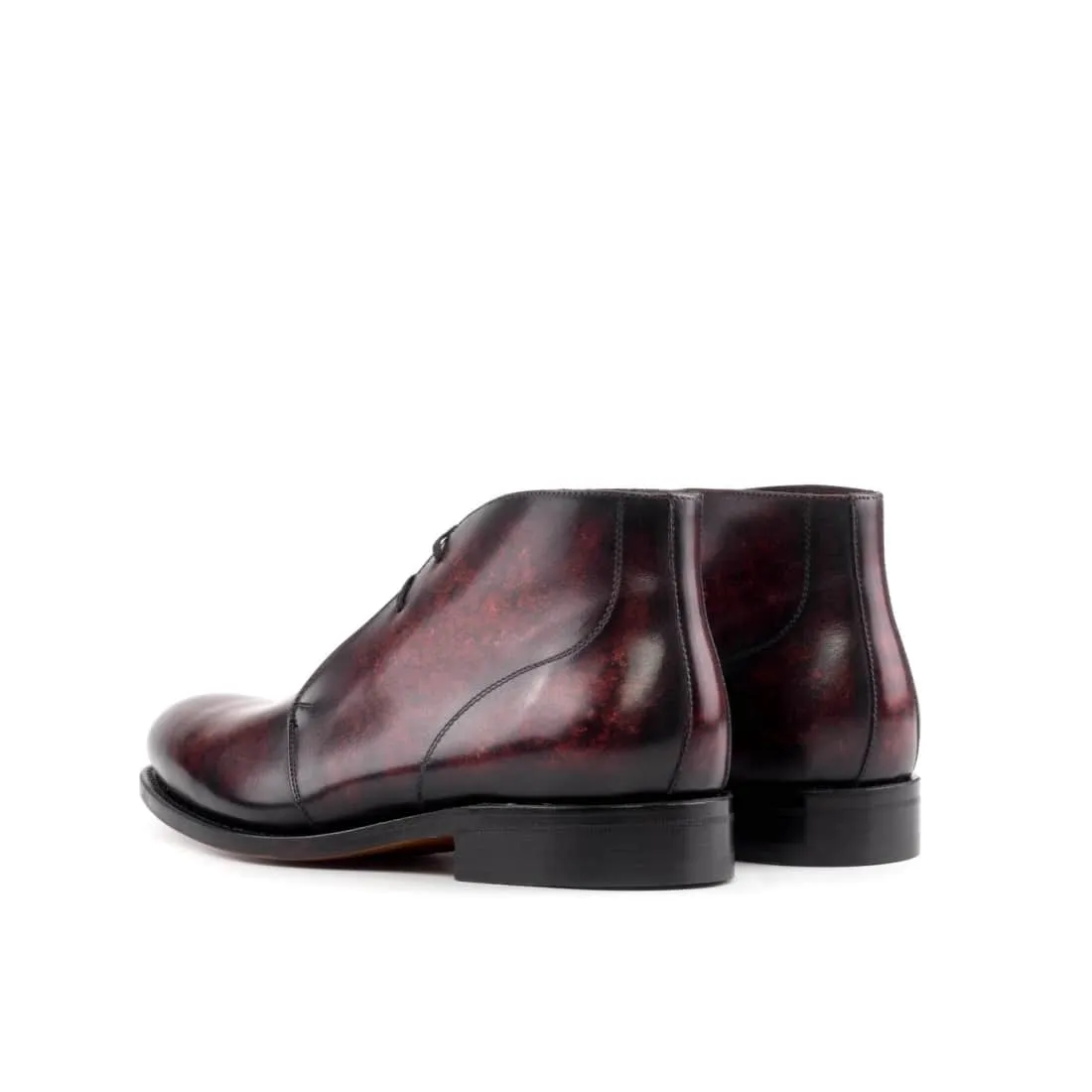 Chukka Boots en cuir patiné bordeaux