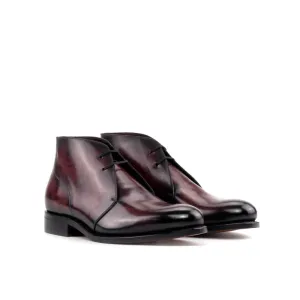 Chukka Boots en cuir patiné bordeaux