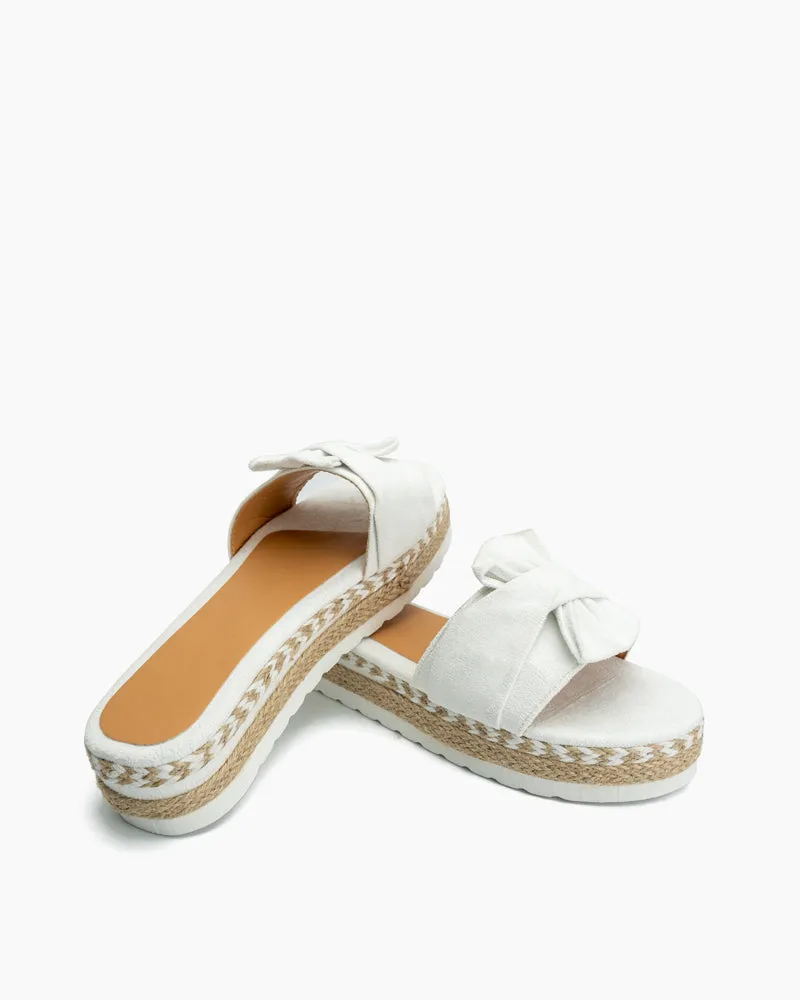 (Clean Up - US 8) Bowknot Beach Platform Sandals