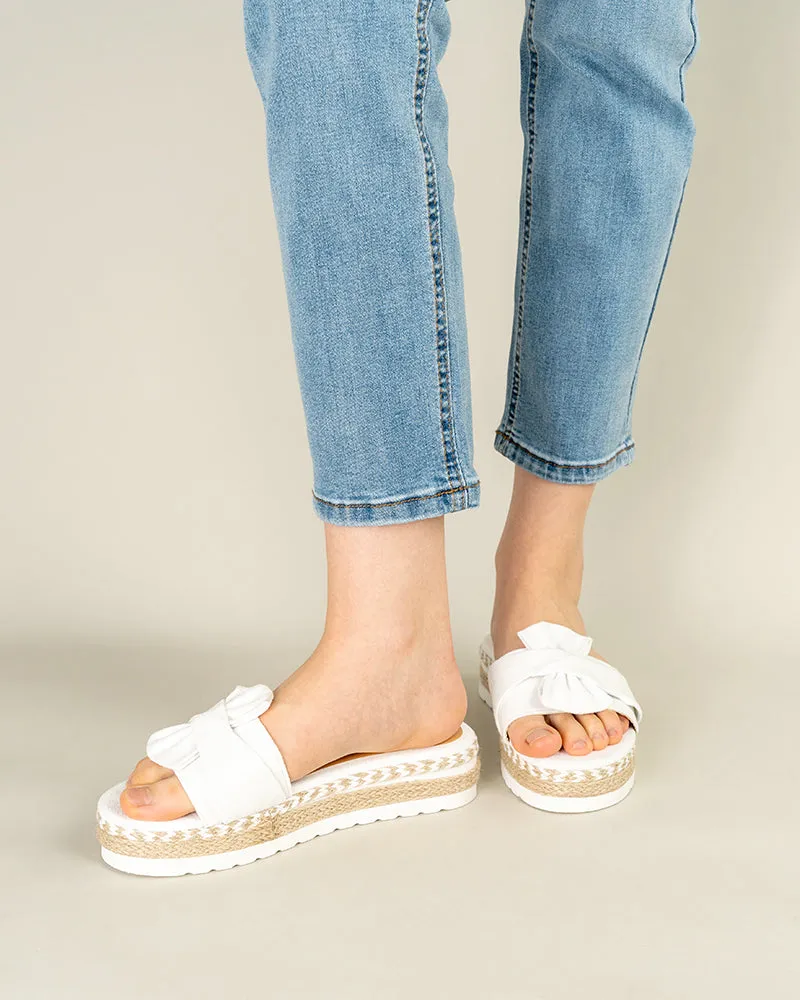(Clean Up - US 8) Bowknot Beach Platform Sandals