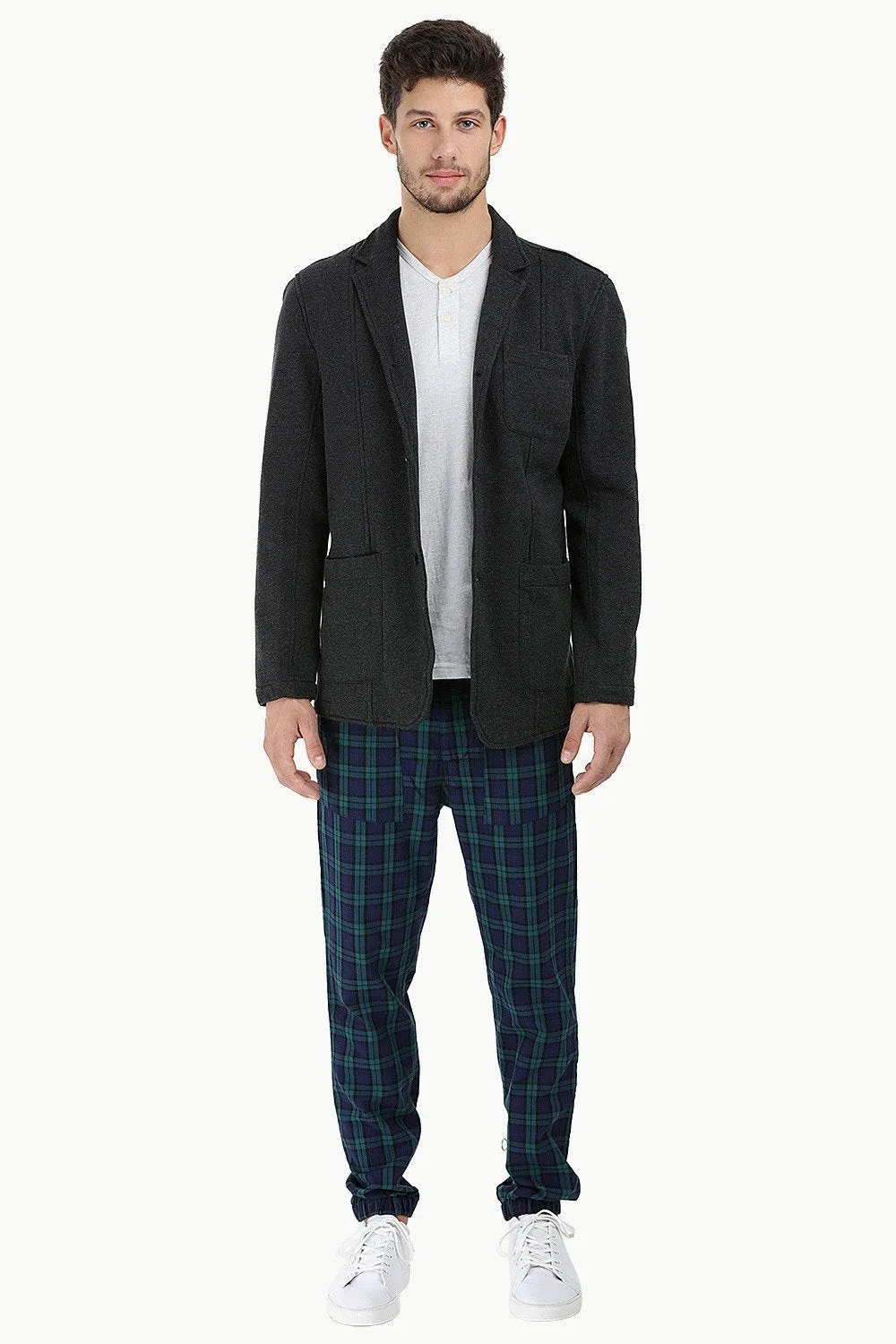 Cotton Fleece Blazer with 3 Buttons