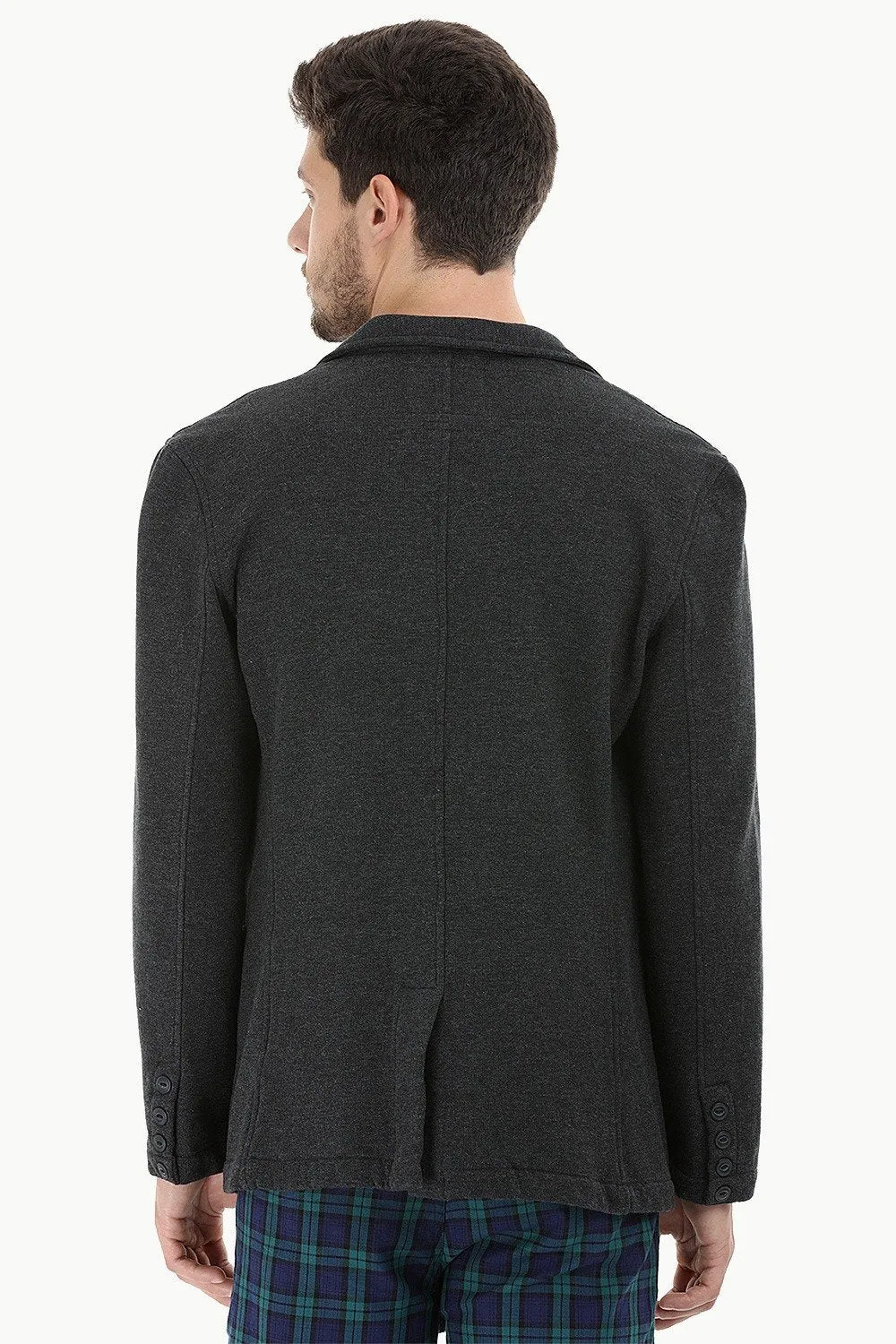Cotton Fleece Blazer with 3 Buttons