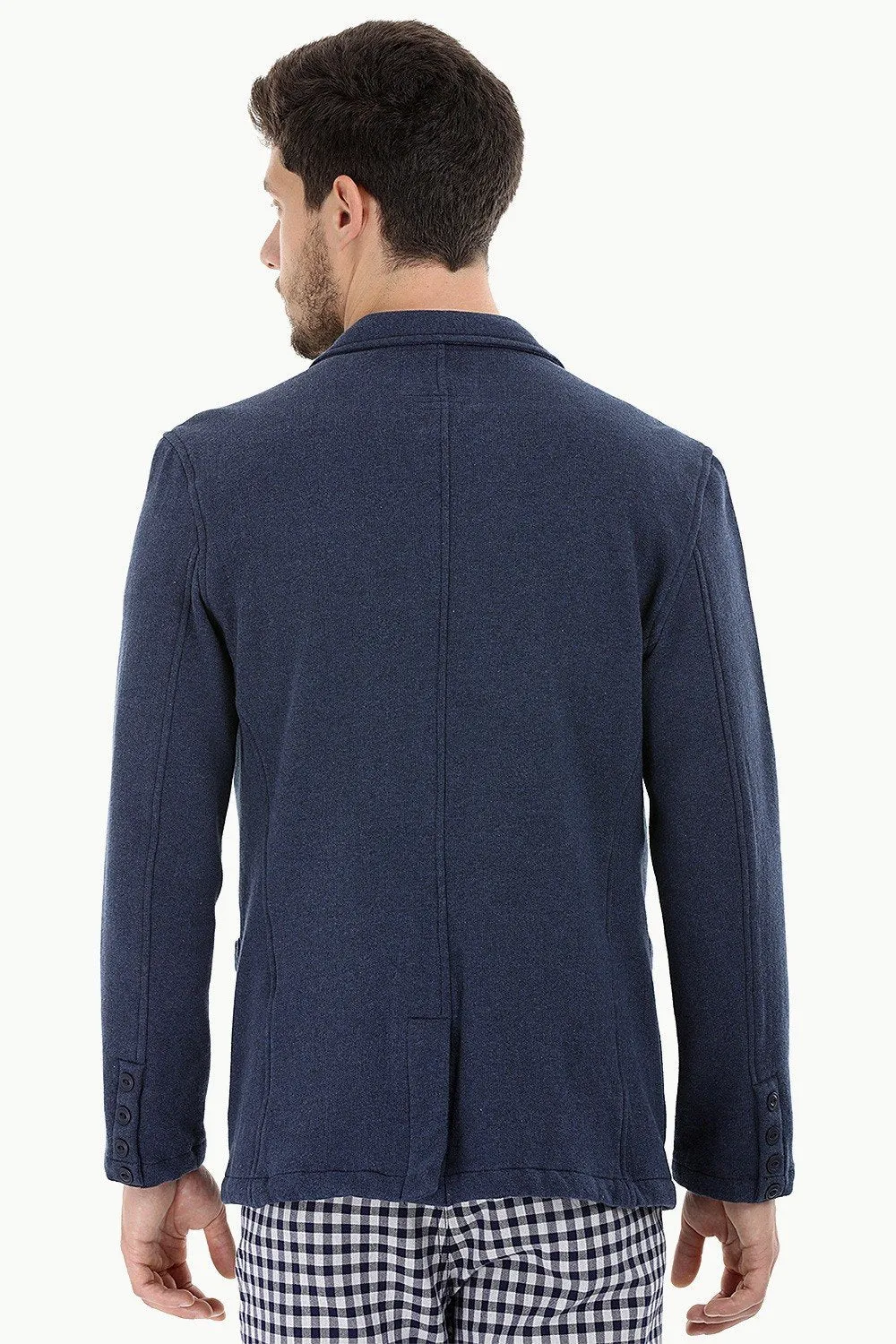Cotton Fleece Blazer with 3 Buttons