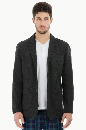 Cotton Fleece Blazer with 3 Buttons