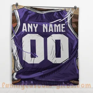 Custom Premium Quilt Blanket Sacramento Jersey Basketball Personalized Quilt Gifts for Her & Him