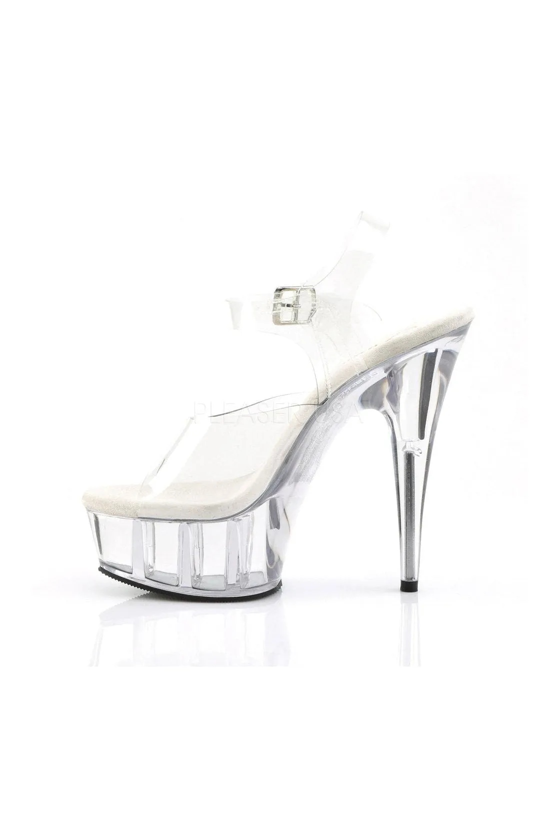DELIGHT-608 Platform Sandal  | Clear Vinyl