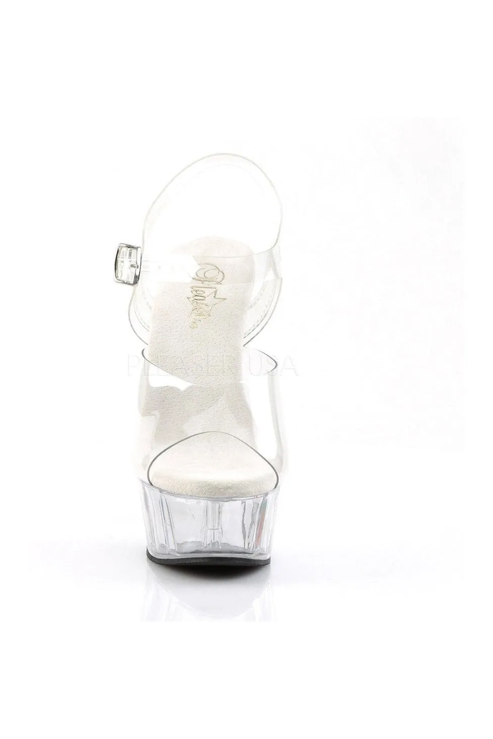 DELIGHT-608 Platform Sandal  | Clear Vinyl