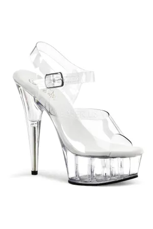 DELIGHT-608 Platform Sandal  | Clear Vinyl