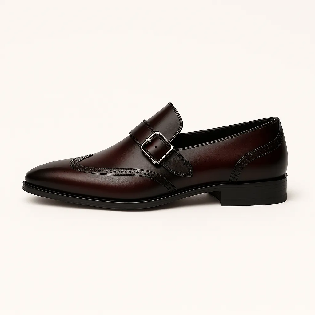 Domoir | Brogue Monkstrap Leather Shoes