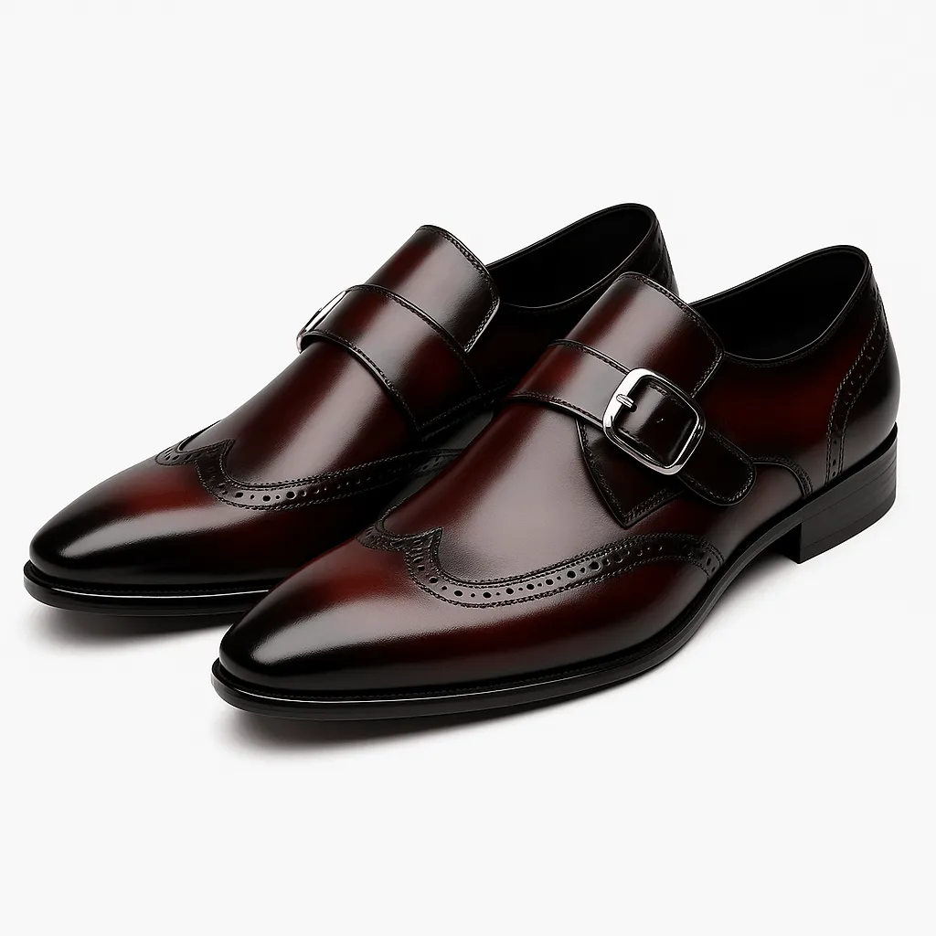 Domoir | Brogue Monkstrap Leather Shoes