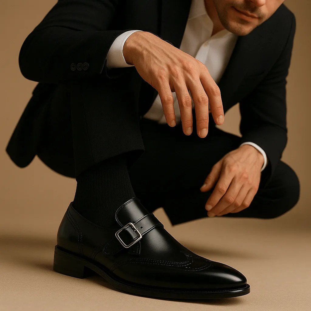 Domoir | Brogue Monkstrap Leather Shoes