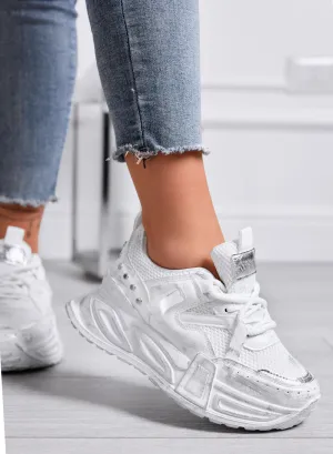 ELLIOT - Sneakers Chunky Bianche con Dettagli Silver