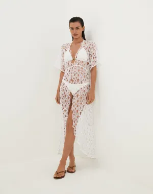 Eyelet Arie Long Cover Up - Off White