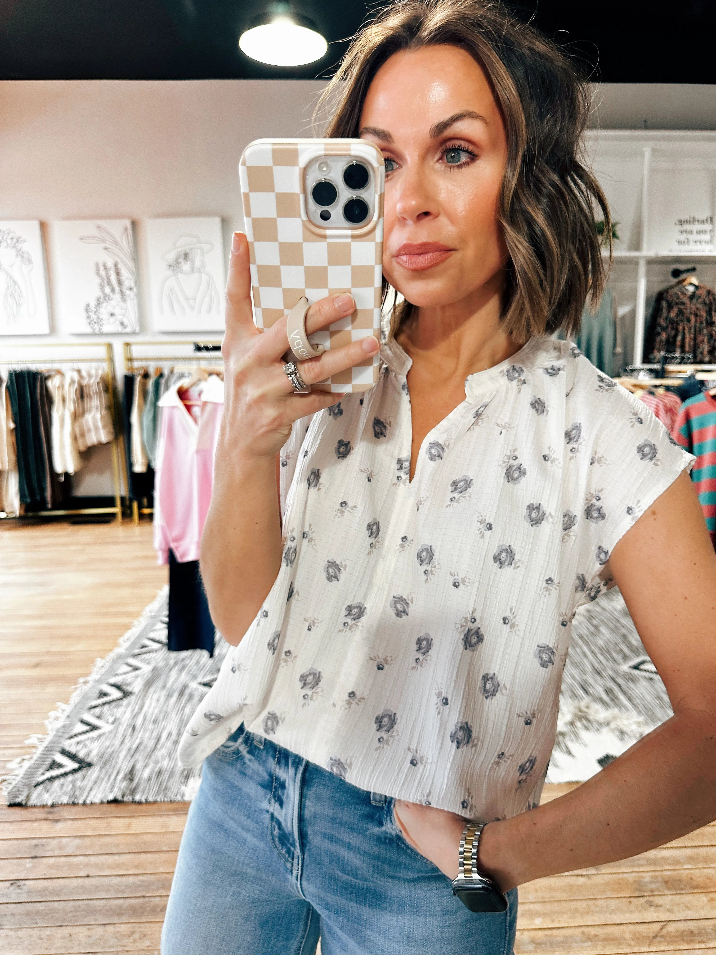 Floral Drop Shoulder Blouse