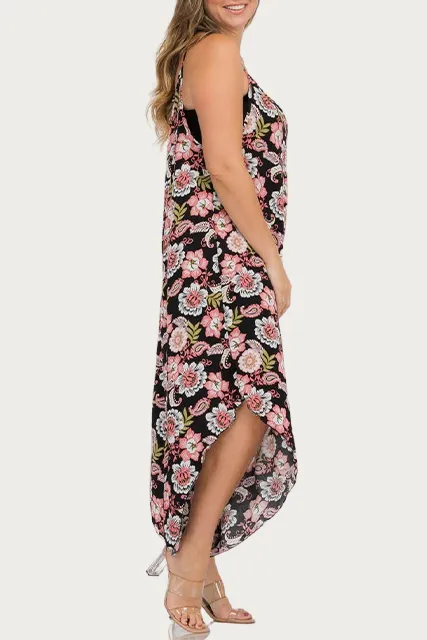 FLORAL RAYON-GAUZE JUMPSUIT